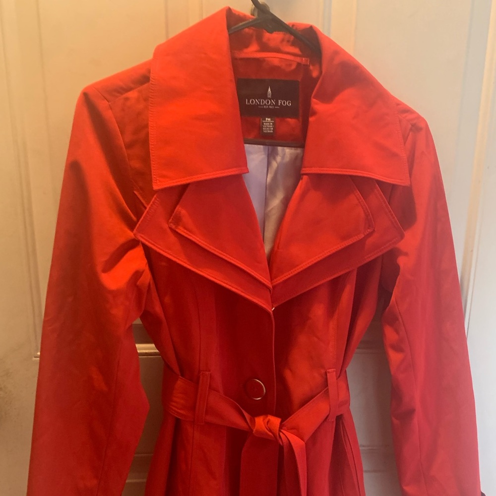 London Fog red trench petite
